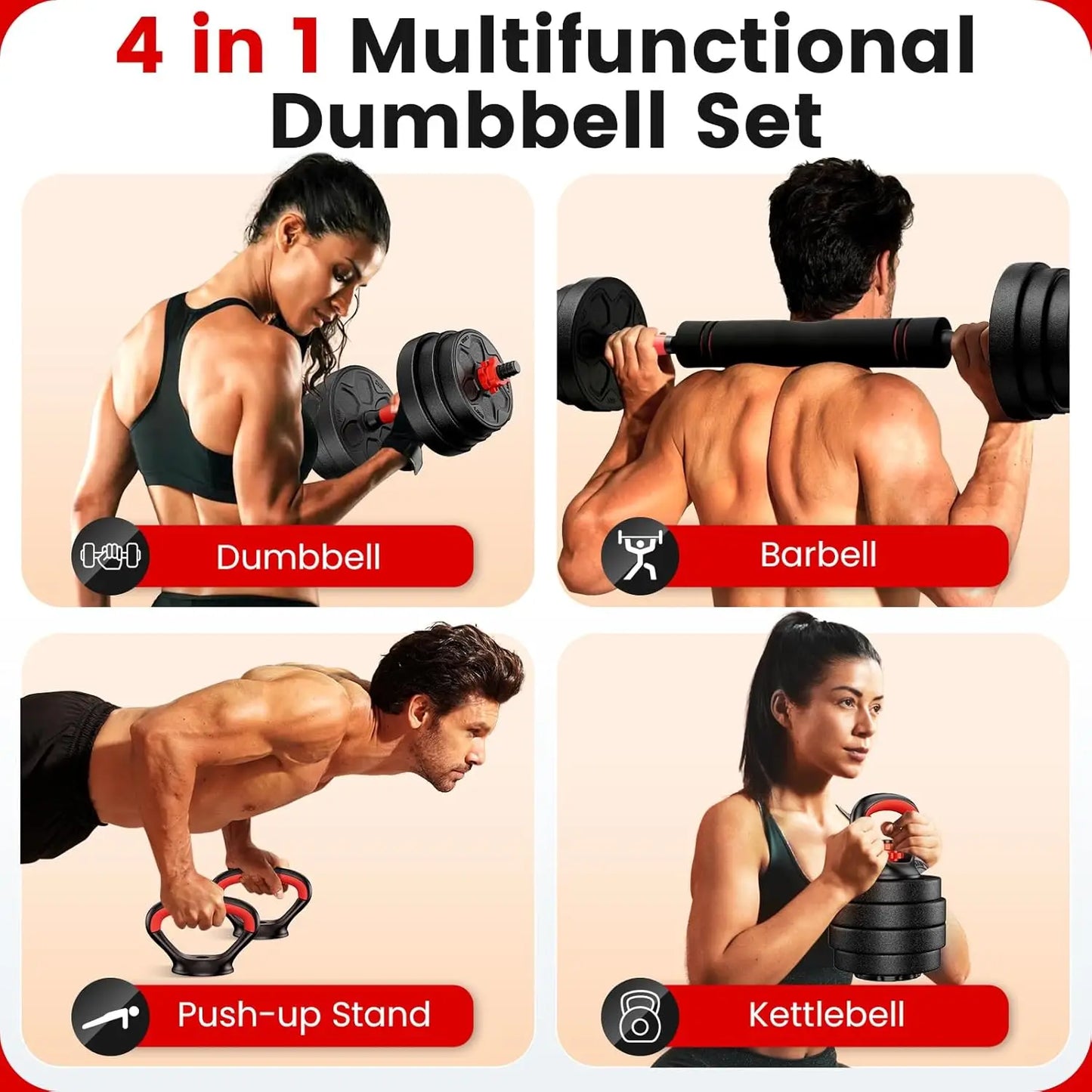 Adjustable Dumbbell Set 20 33 45 70 90 Pounds Versatile