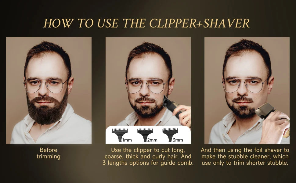 Oudim Triple Blade Foil Shaver For Men Grooming Kit