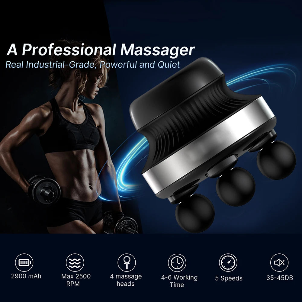 Fitness Fascia Massage Gun Four-Head Deep Tissue Release