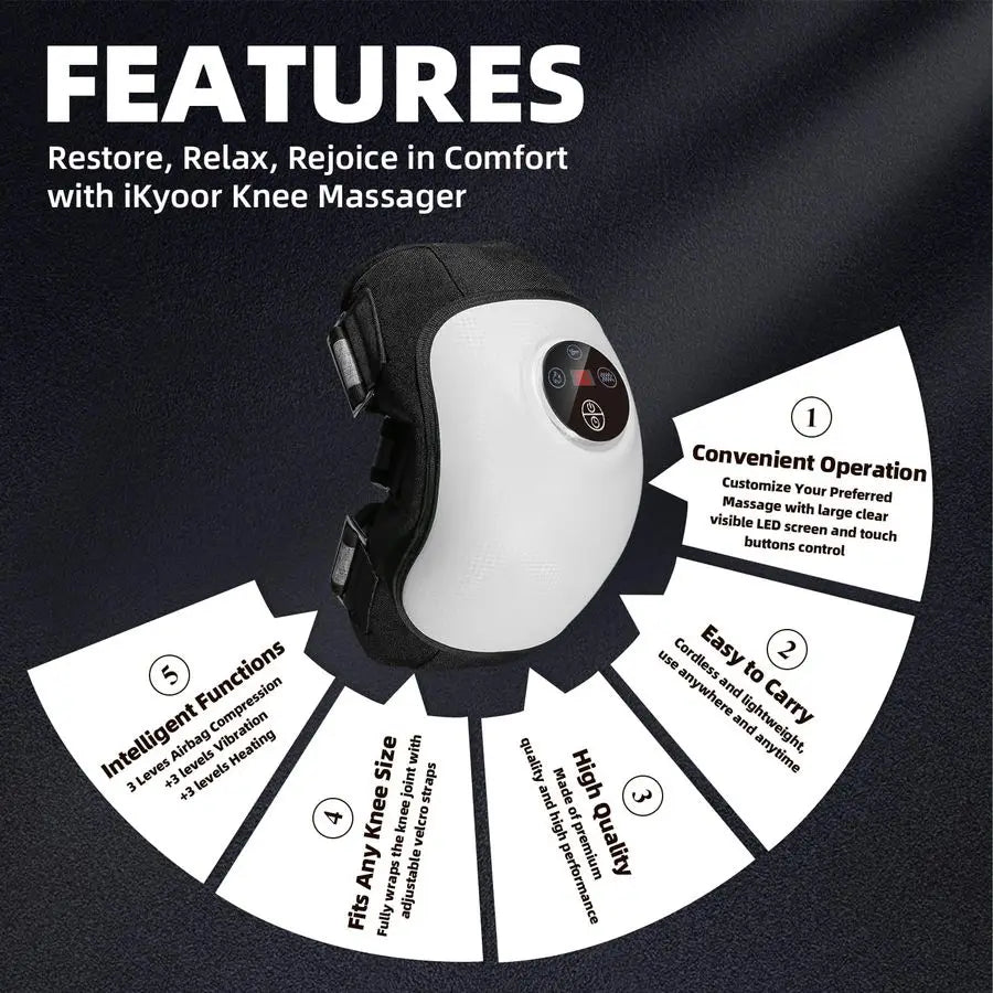 Knee Massager Cordless Smart With Heat Airbags And Vibration