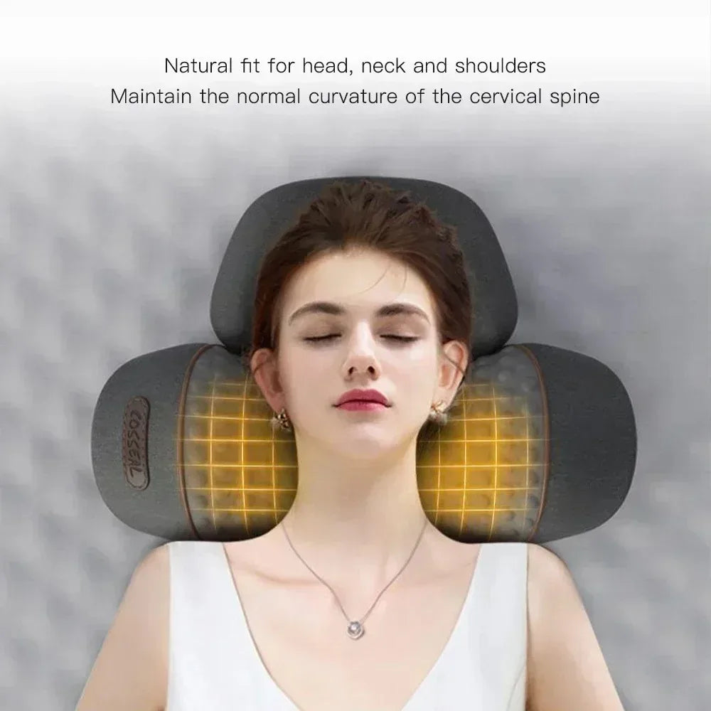 Okayso Electric Neck Massager With Heat And Traction Pillow