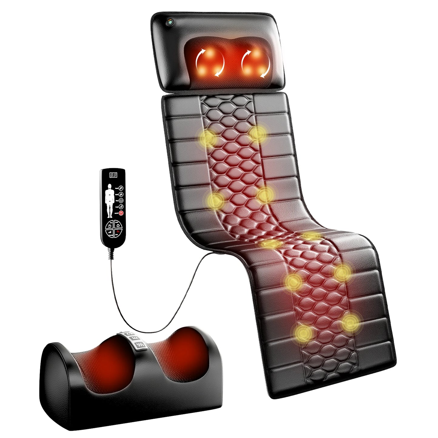 HOMEMASSA Shiatsu Full Body Massage Mat With Heat Therapy