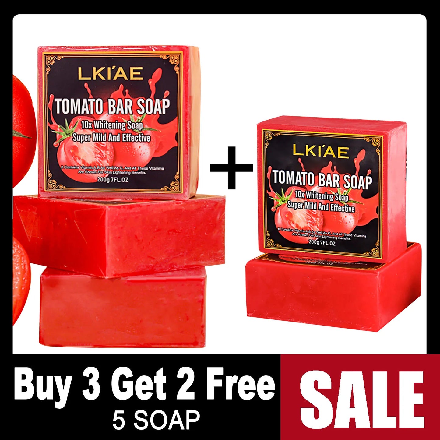 AILKE Organic Tomato Soap Bar For Face And Body WhiteningHydratingSkinBrighteningMoisturizing