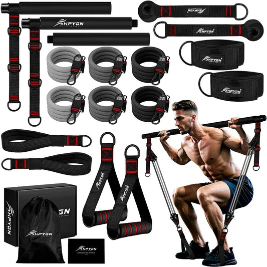 Pilates Bar Kit With Resistance Bands For Full Body Strength