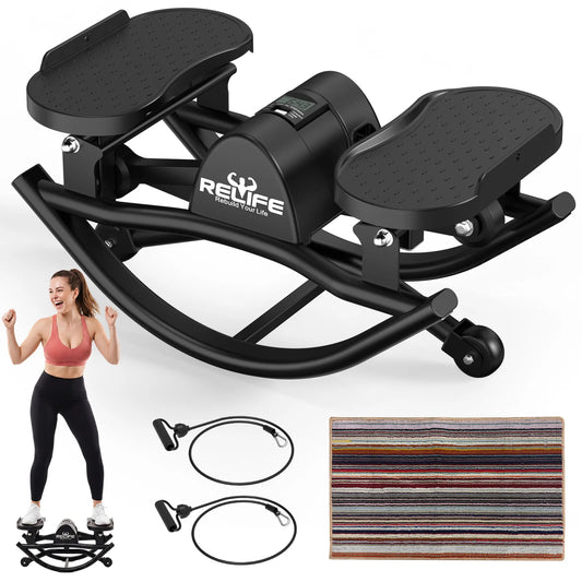 Relife 3D Lateral Rocking Stepper With Resistance Bands