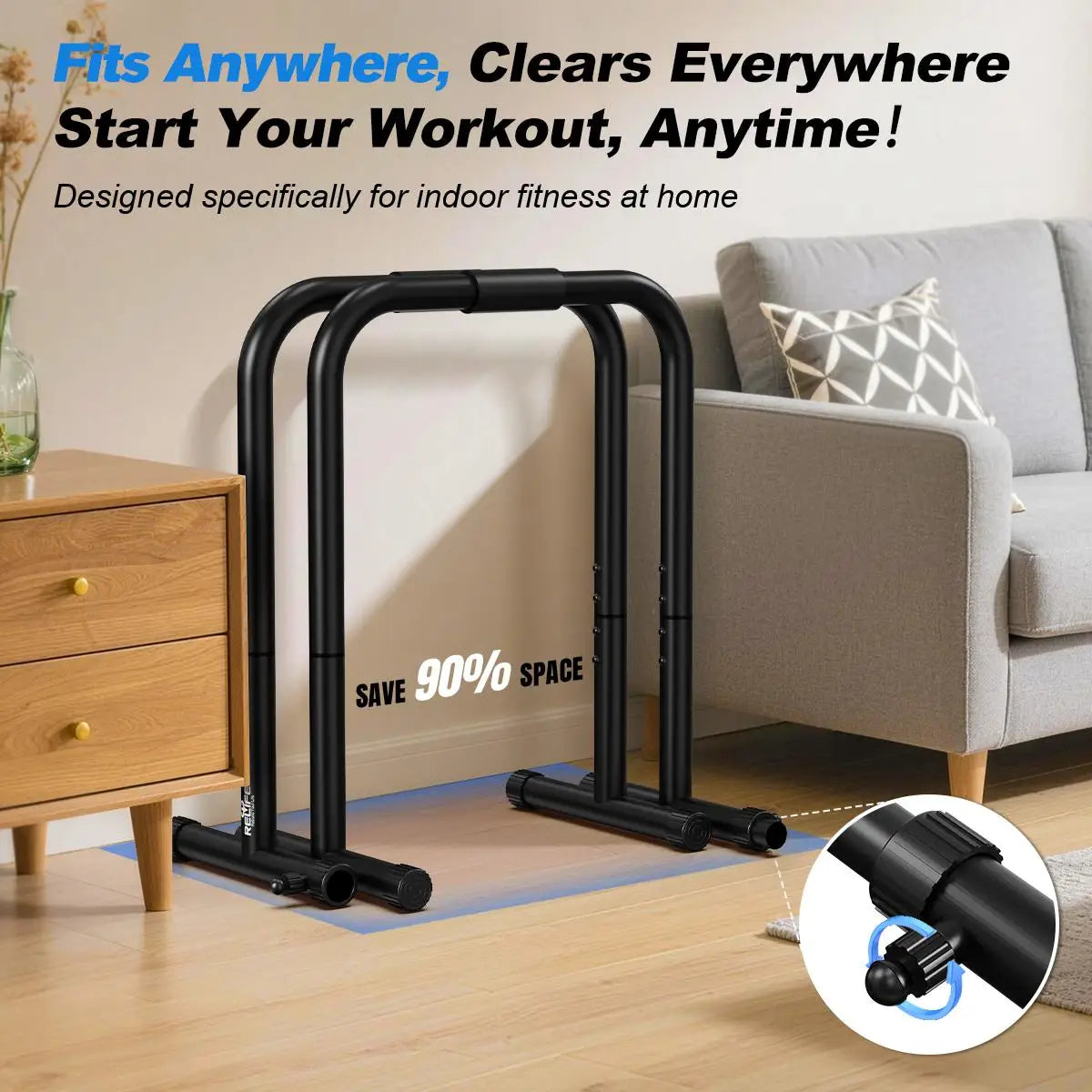 Adjustable Dip Bar Station For Home Gym Strength Training