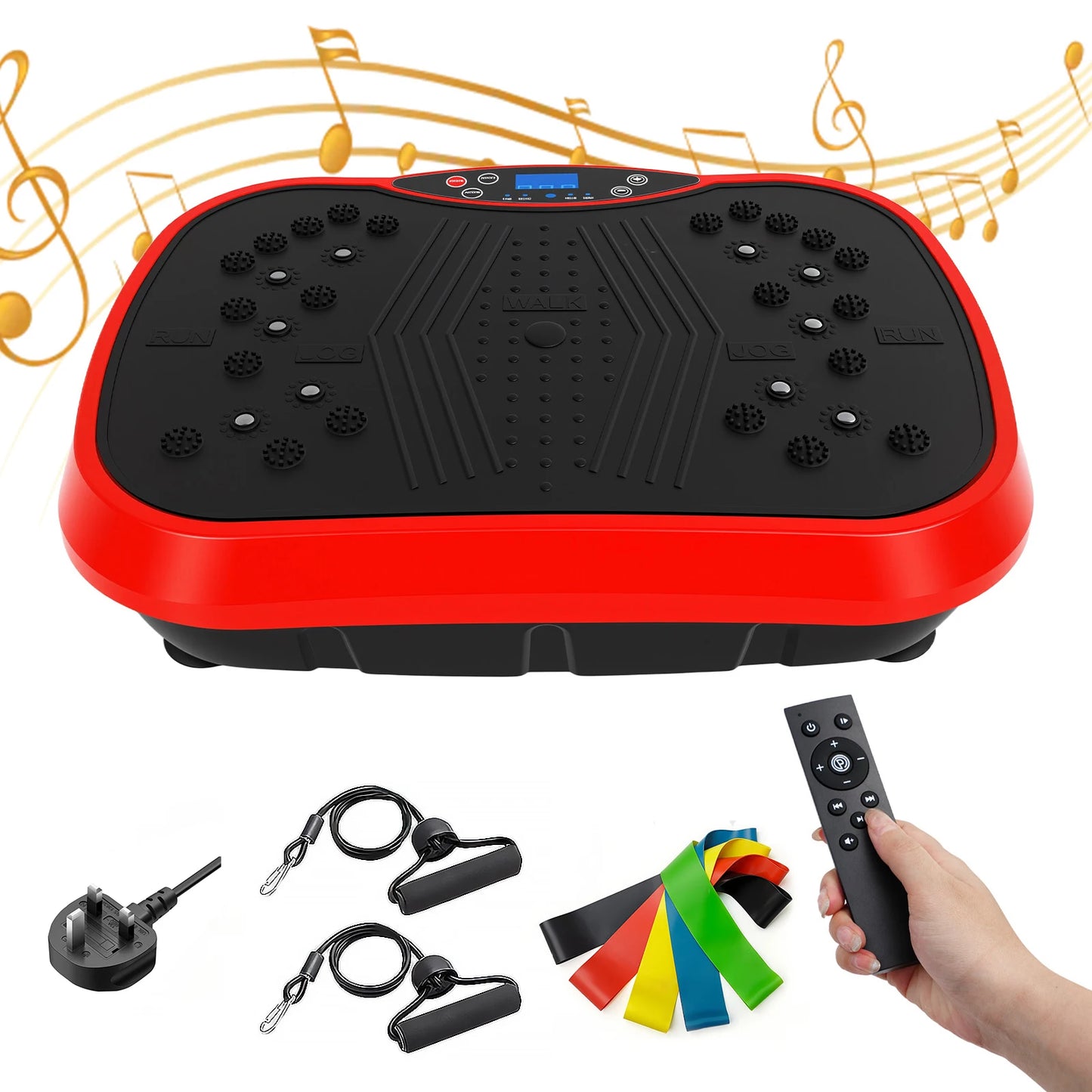 Portable Vibration Plate Exercise Machine With Full Body Resistance Bands
