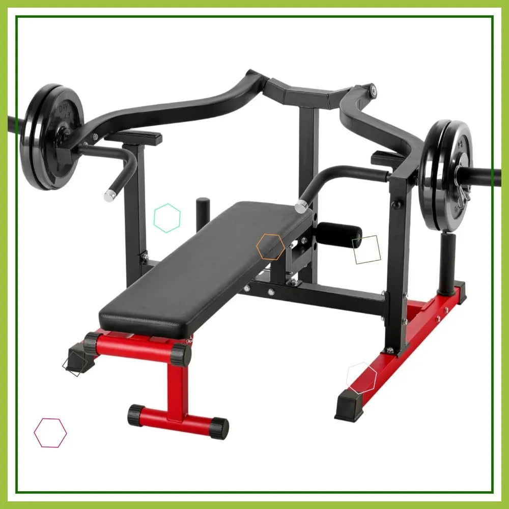 Chest Press Machine Adjustable Flat Incline Bench With Converging Arms