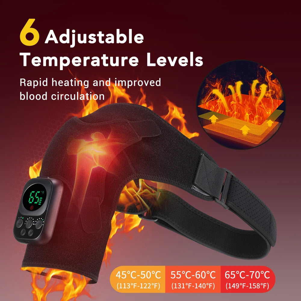 Hailicare Electric Heating Shoulder Knee Massager Brace LED APP TherapeuticRecovery
