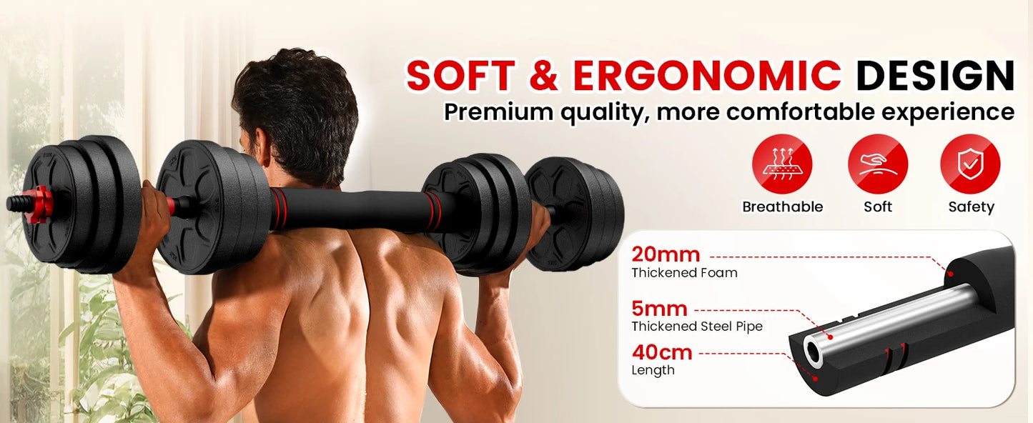 Adjustable Dumbbell Set With Multi Weight Plates For Home Gym