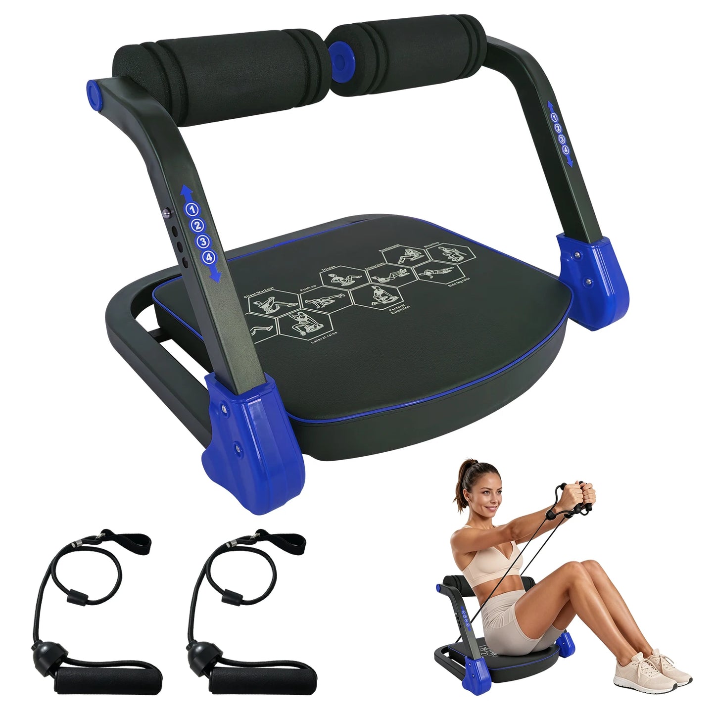 Ye Ab Core Trainer Abdominal Machine With Resistance Bands