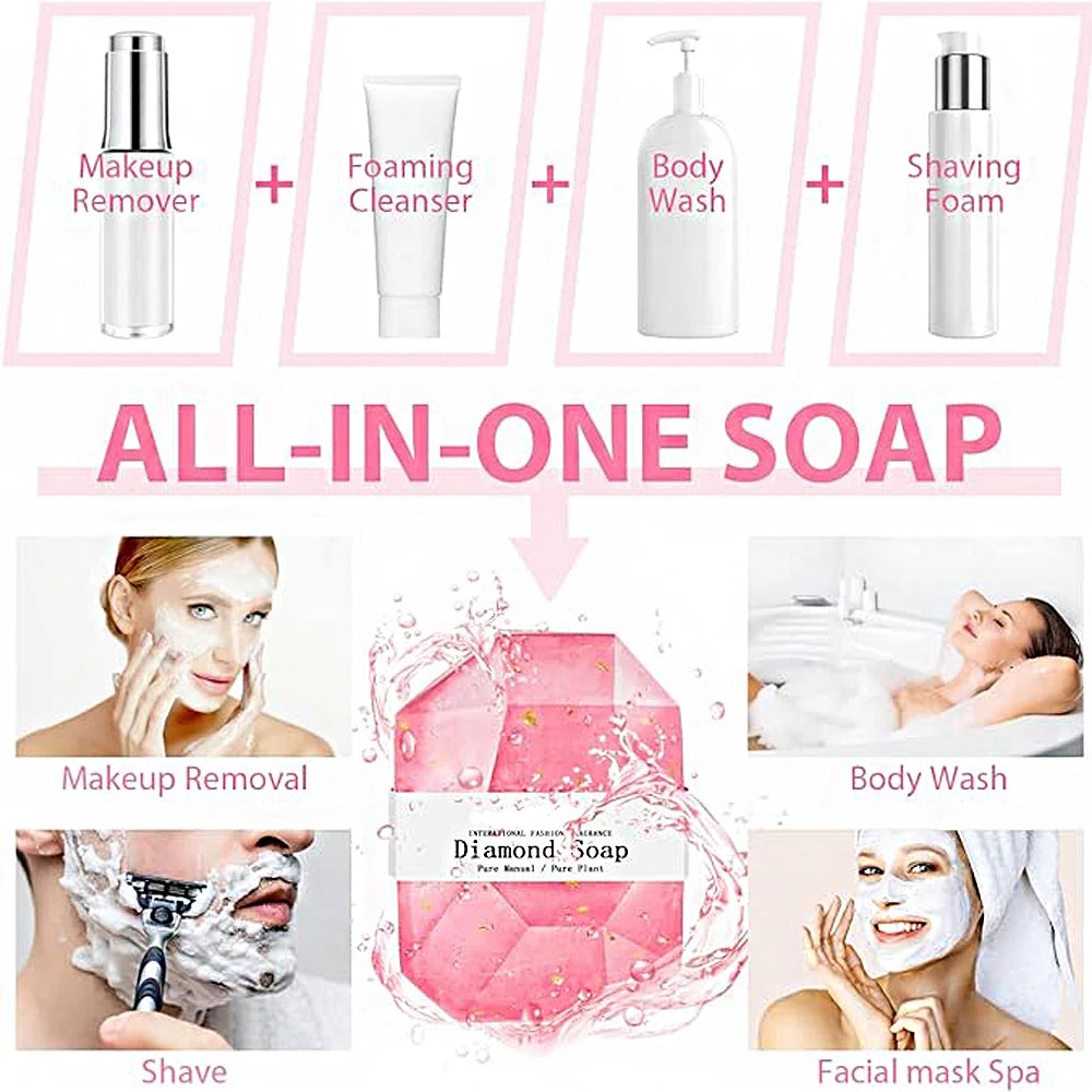 FlowWeek HyaluronicDiamondEssentialOilSoap LuxuriantHandBodyCleanser GildedFoilGems WeddingGifts
