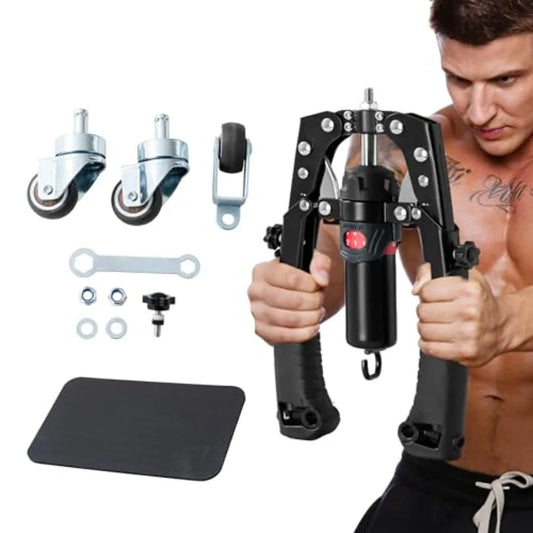 Hydraulic Arm Trainer Adjustable Chest Expander With Ab Roller Wheel
