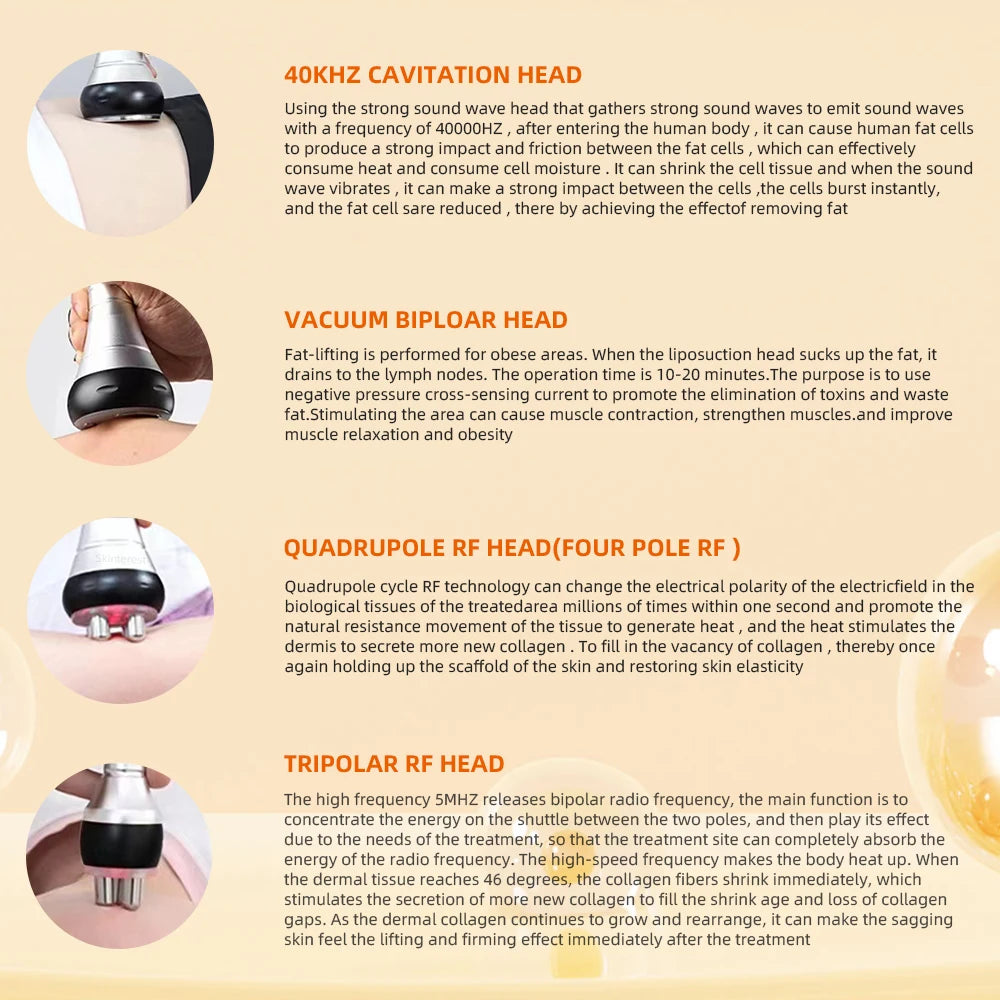 Moonic Beauty 4 In 1 Cavitation Ultrasonic RF Vacuum Machine