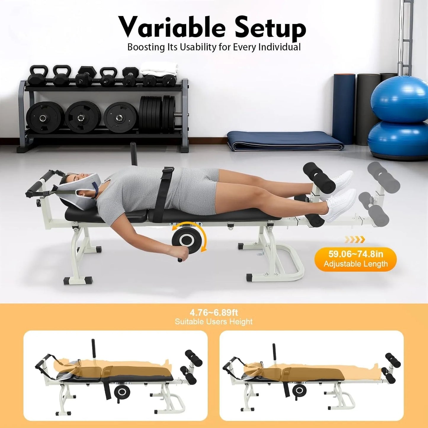Back Stretch Bench Neck Stretcher For Lumbar Traction Home Use