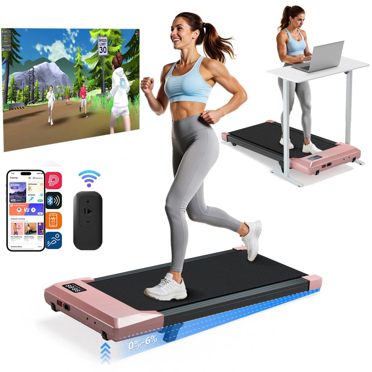 Superun Under Desk Treadmill 2.5 HP Quiet Walking Pad