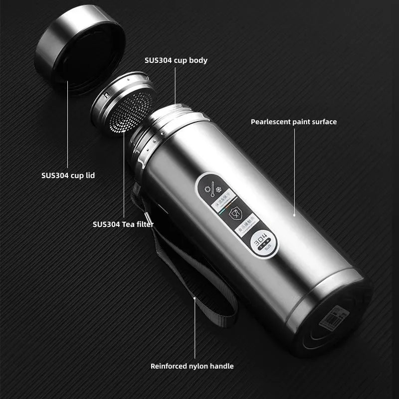 Drinkware Stainless Steel Thermos Bottle With LED Temperature Display
