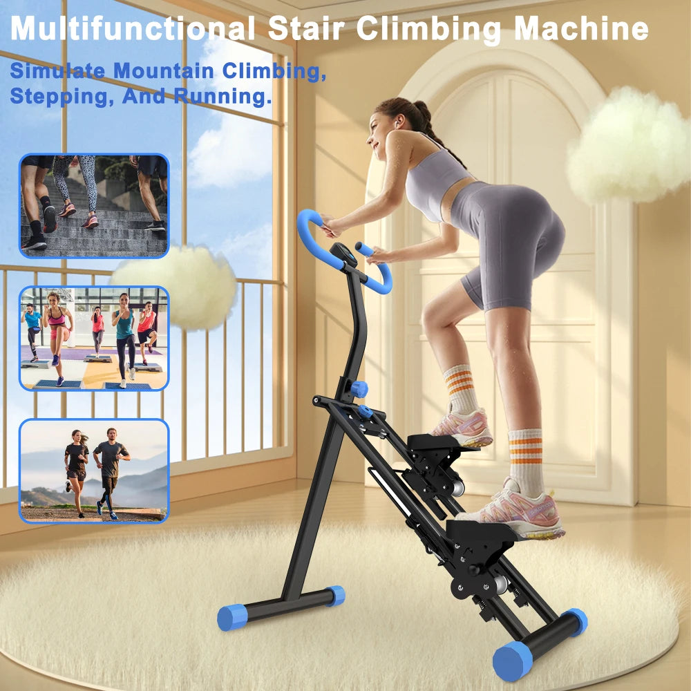 Stair Stepper Vertical Climber Fitness Machine With Adjustable Handlebar