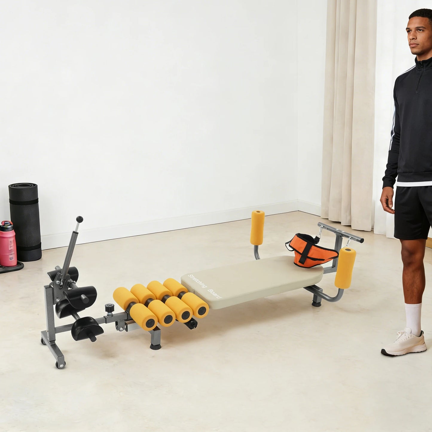 Electric Stretching Bench With Adjustable Back And Neck Relief