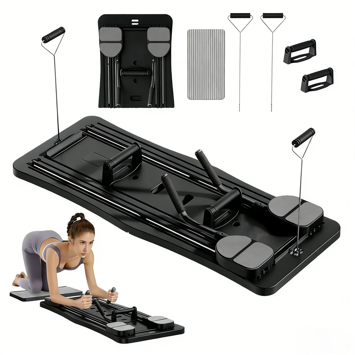 Multi Functional Foldable Ab Workout Board With Resistance Bands