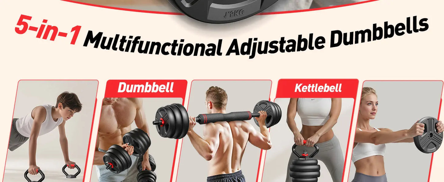 FED Fitness Adjustable 5 In 1 Dumbbell Barbell Stand