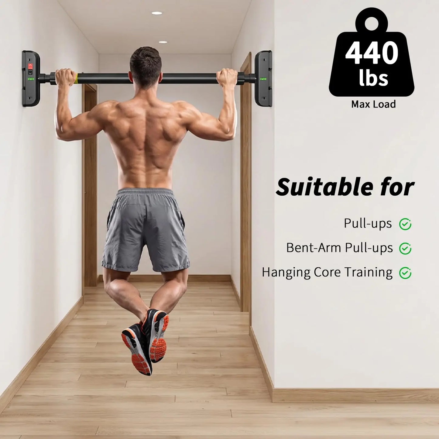 Adjustable Pull Up Bar For Doorway With No Screws