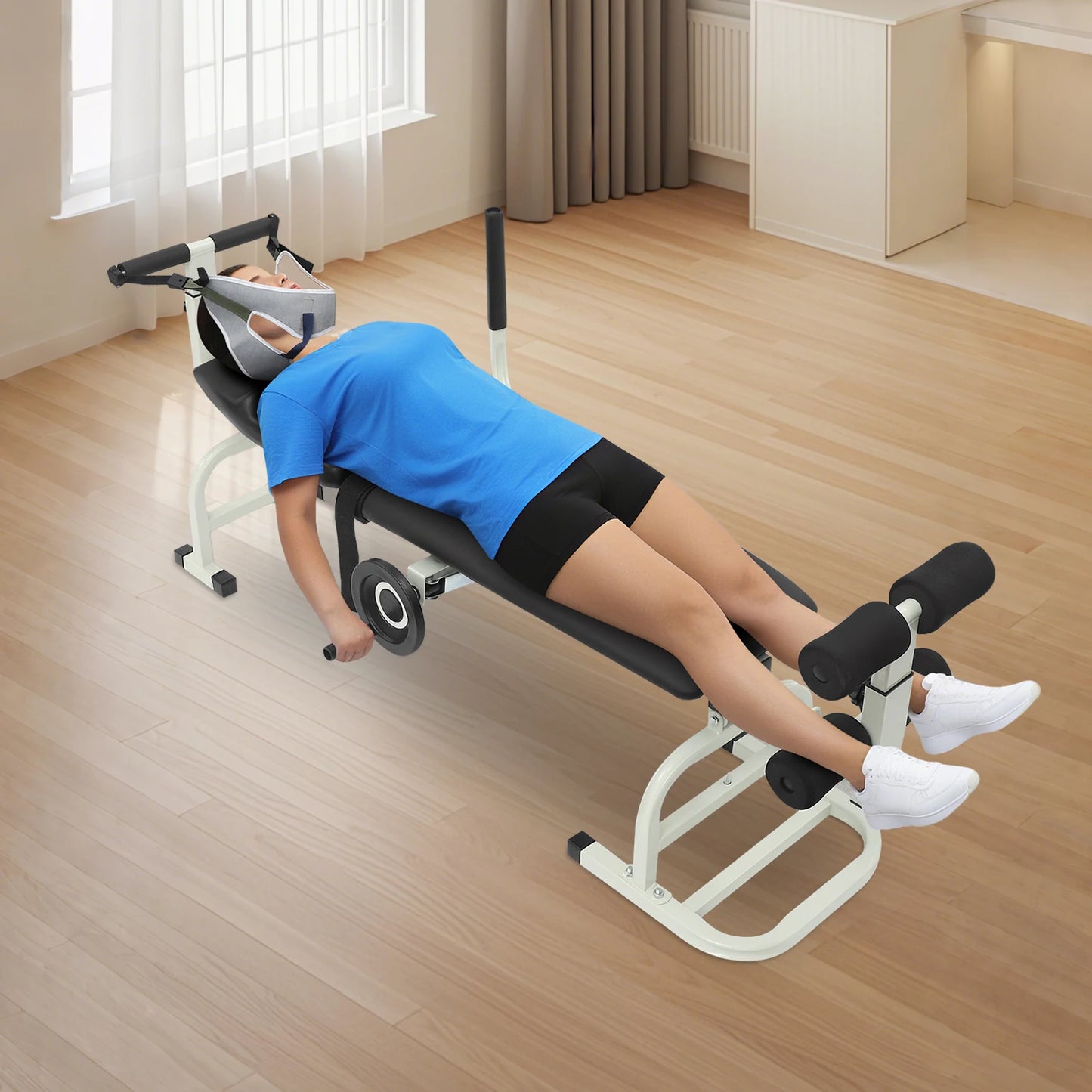 Spine Decompression Bed Back Stretcher With Handwheel Control 330 Pounds