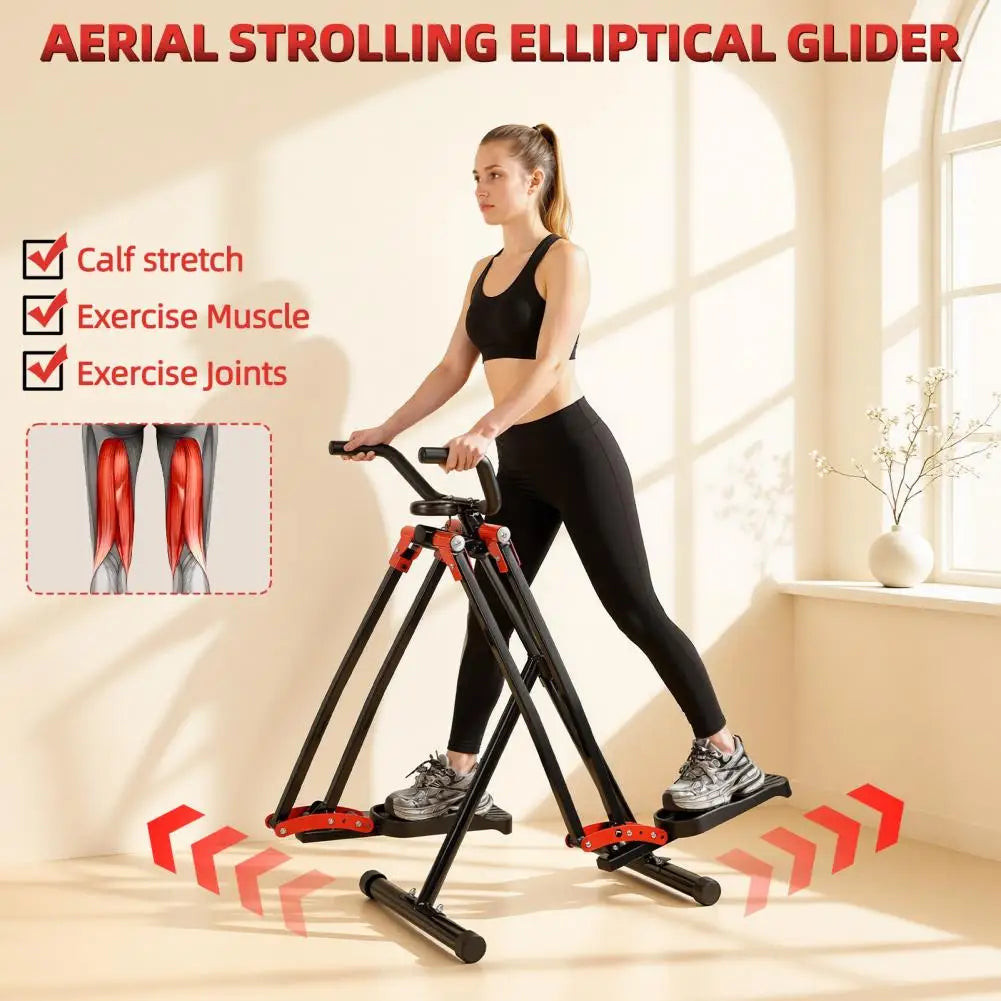 Foldable Elliptical Air Walker Cross Trainer With LCD Monitor