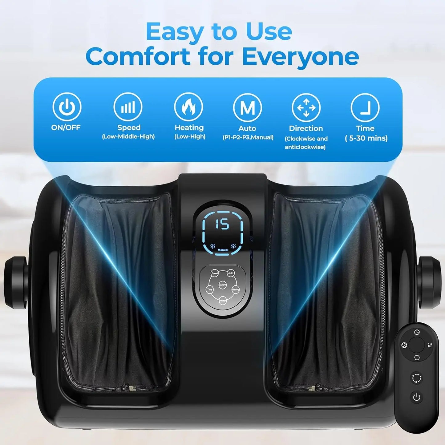 Electric Foot Calf Massager Shiatsu Kneading With Heat Therapy