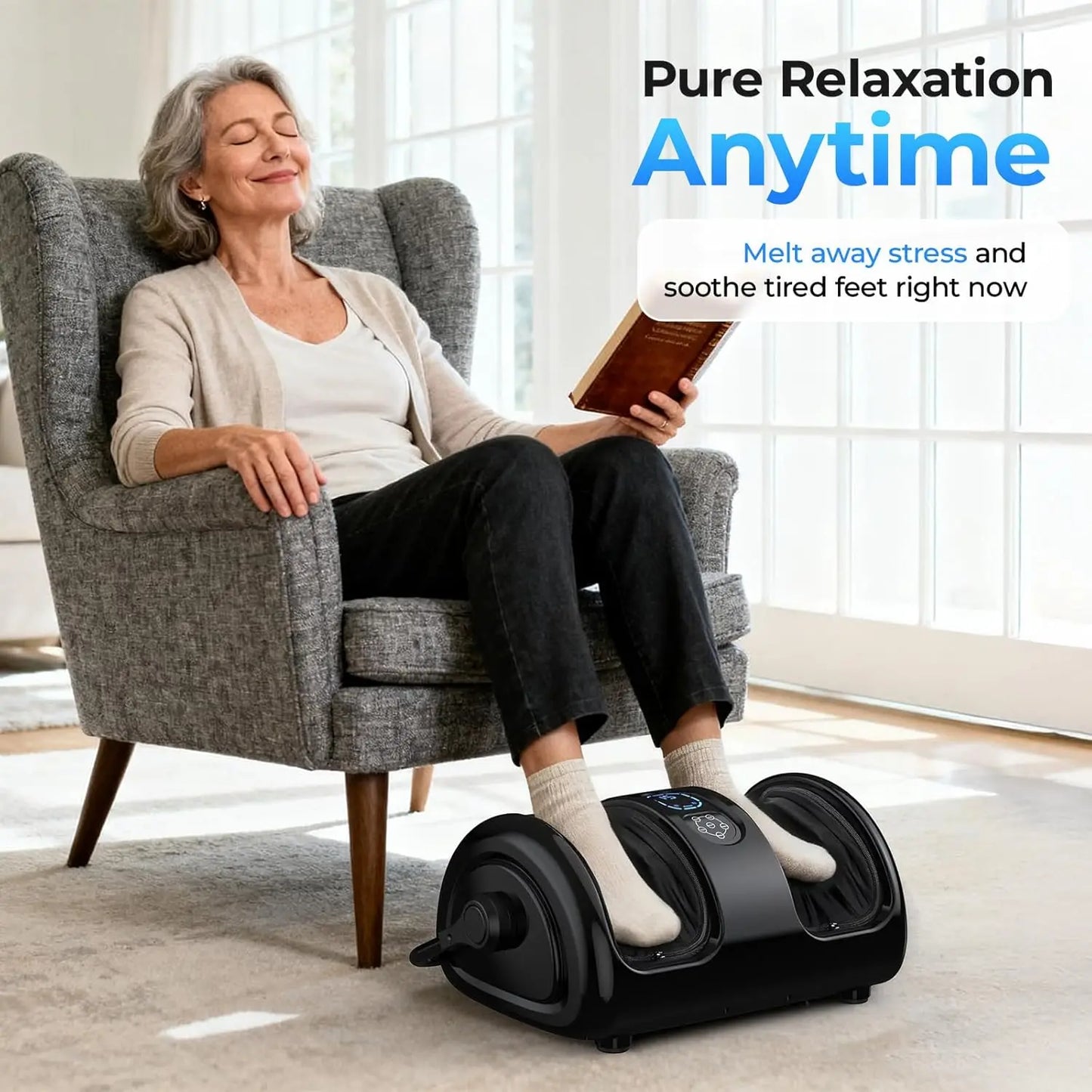 Foot Calf Massager With Heat Shiatsu Airbags Home Spa