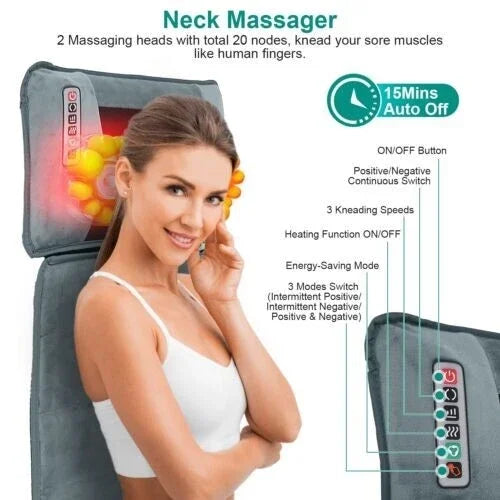 Electric Massage Mat Full Body Massager With Heating Kneading Vibrating