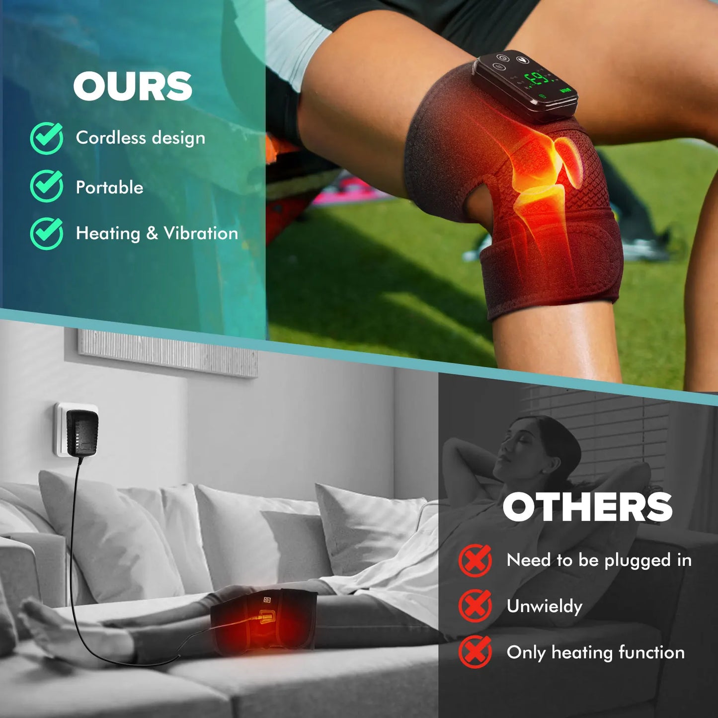 Hailicare Knee Heating Massager for Joint Therapy and Relief