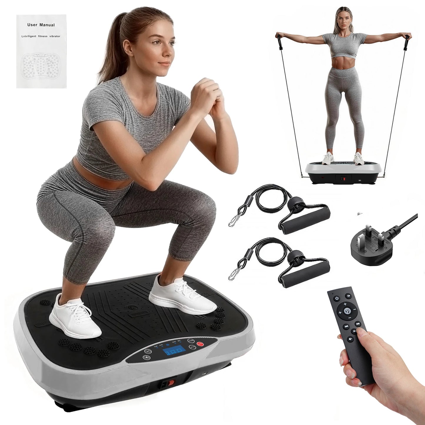 Portable Vibration Plate With Bluetooth Bands And Yoga Straps