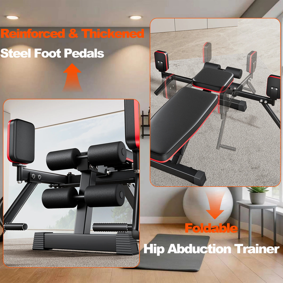Adjustable Weight Bench With Hip Abduction And Resistance Ropes