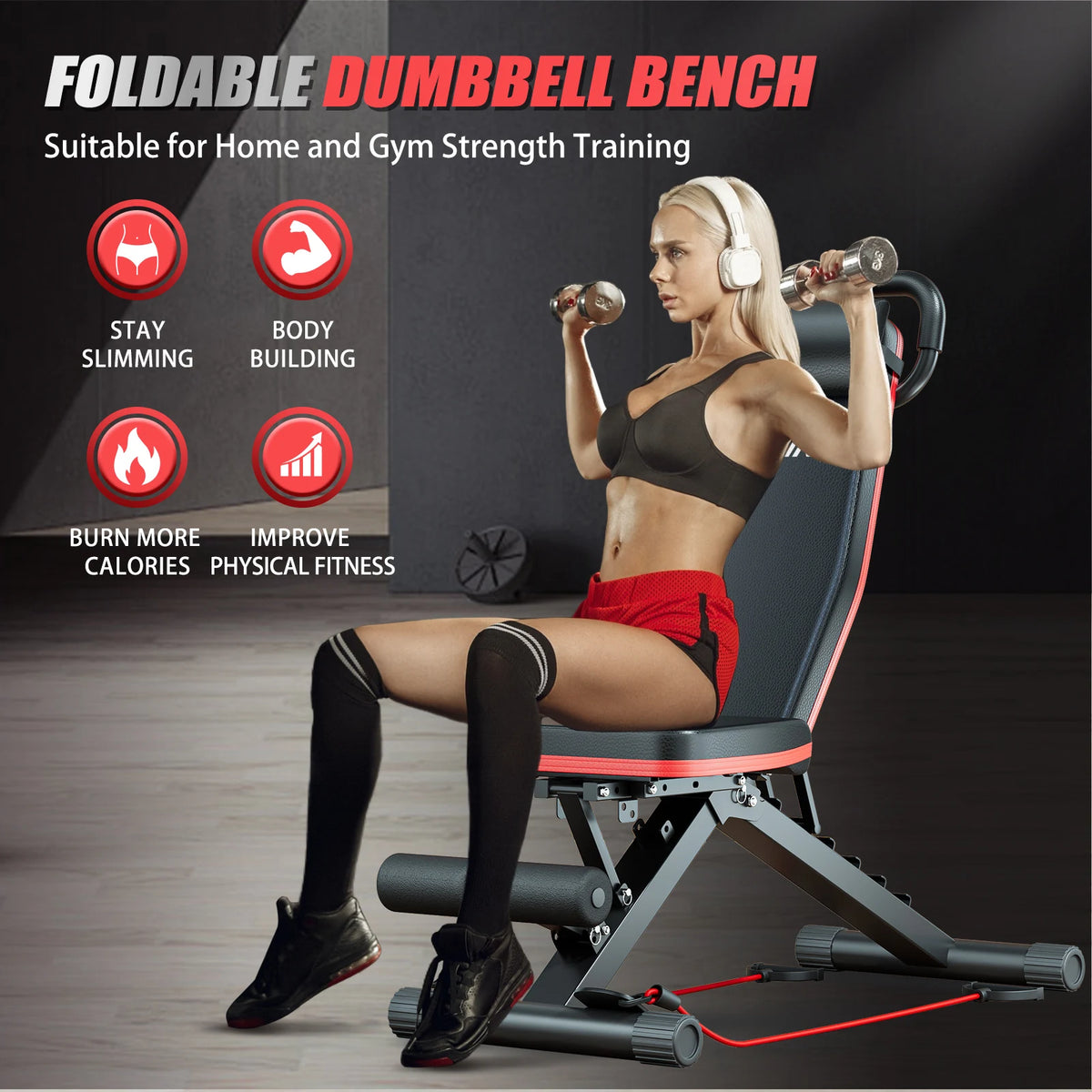 Foldable Multifunctional Dumbbell Weight Bench For Full Body Workouts