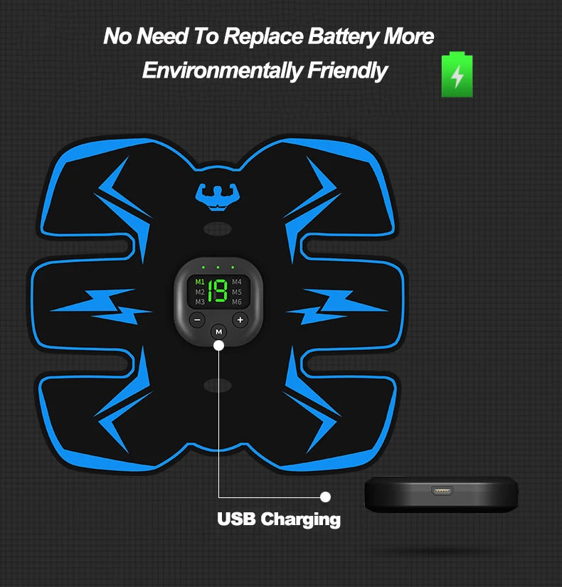 USB Rechargeable EMS Muscle Stimulator Full Body Massager Pain Relief