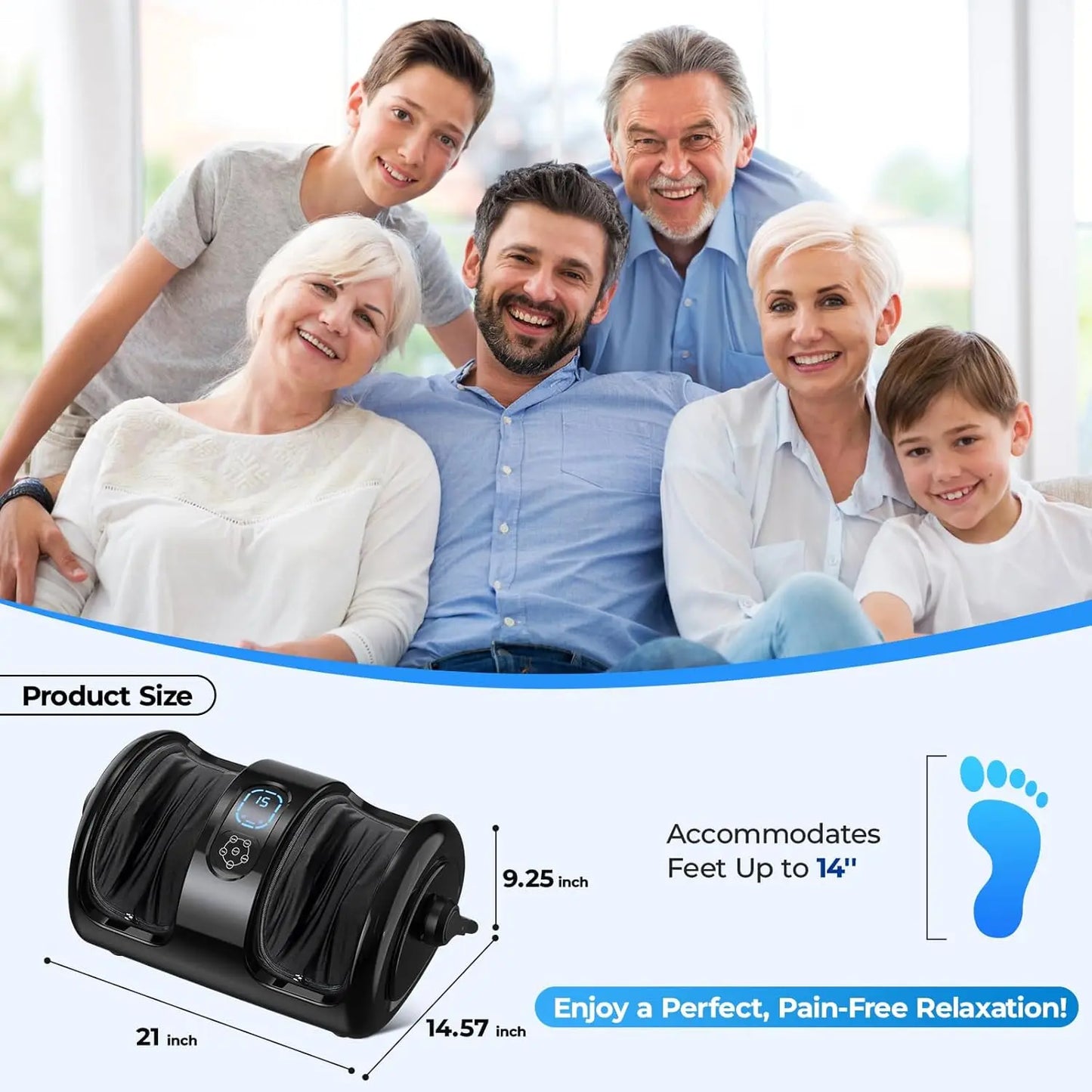 Electric Foot Calf Massager Shiatsu Kneading With Heat Therapy