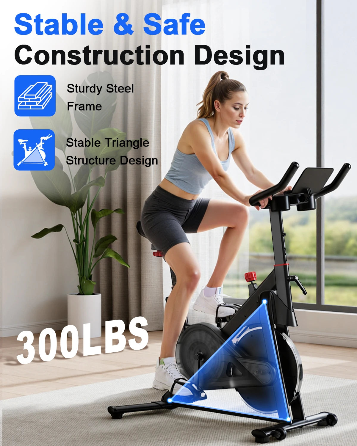 Superun 32-Level Magnetic Resistance Exercise Bike for Home Use