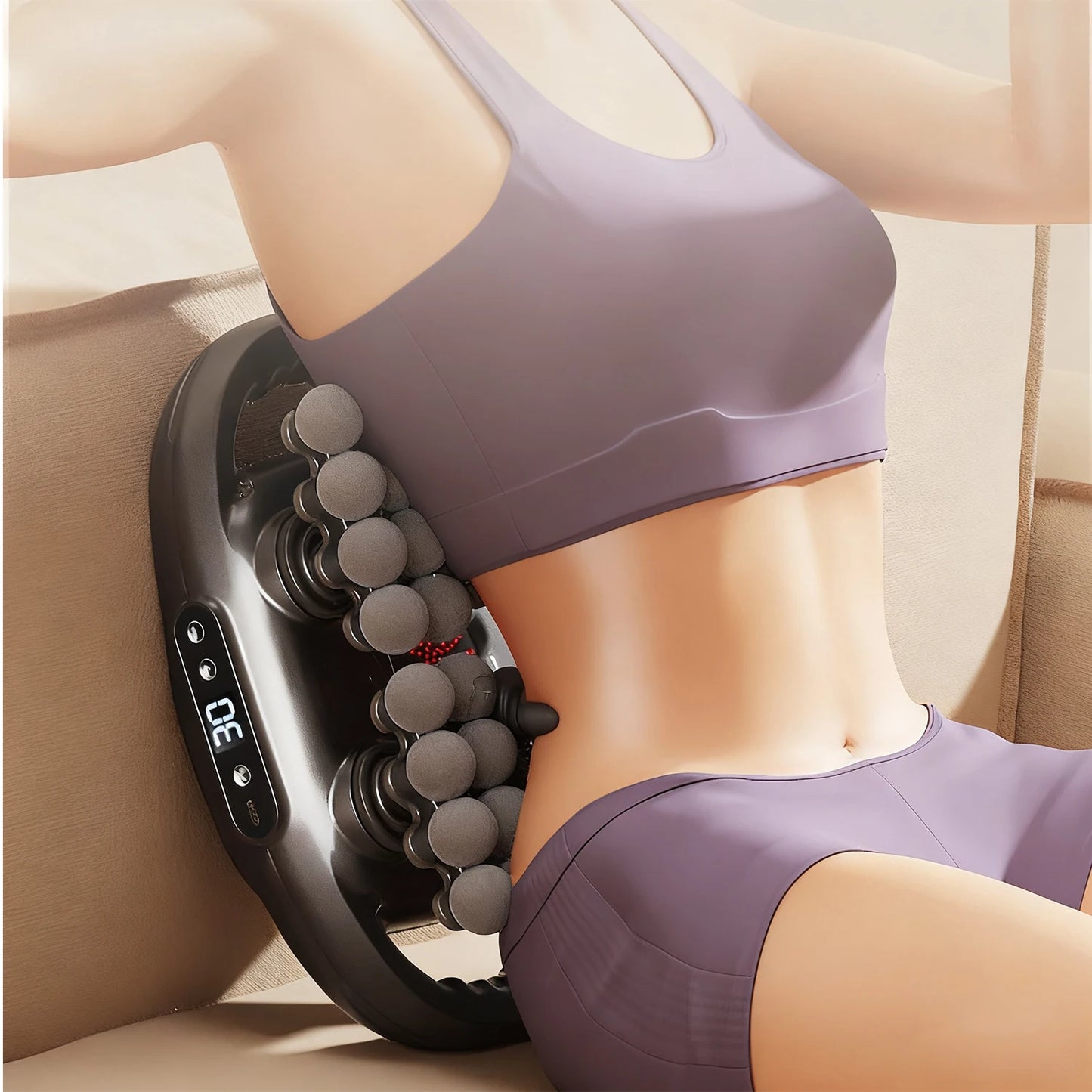 Deep Tissue 42 Nodes Electric Massage Roller With LCD Display