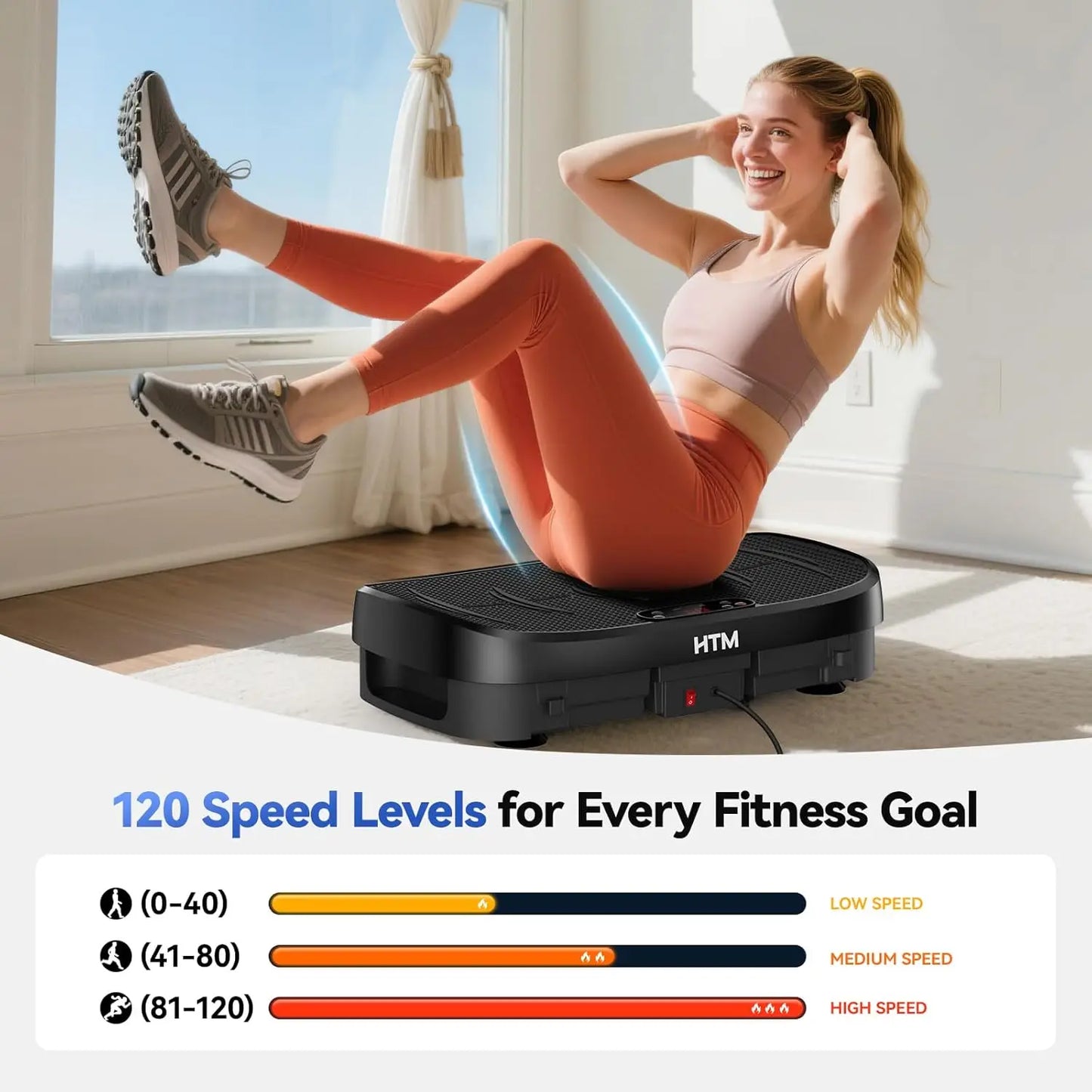 HTM Vibration Plate Whole Body Exercise Bluetooth 120 Levels