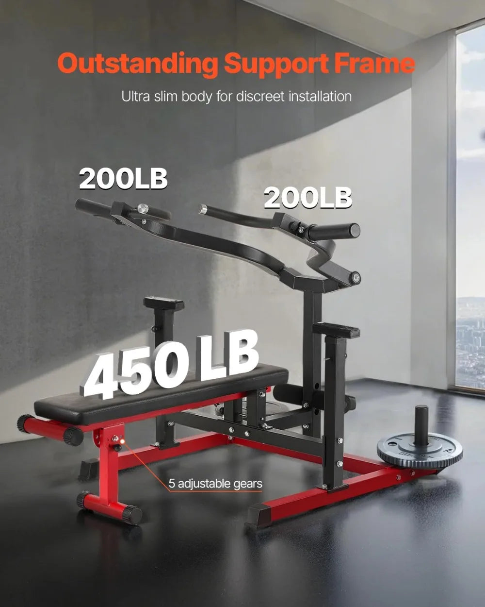 Chest Press Machine Adjustable Flat Incline Bench With Converging Arms