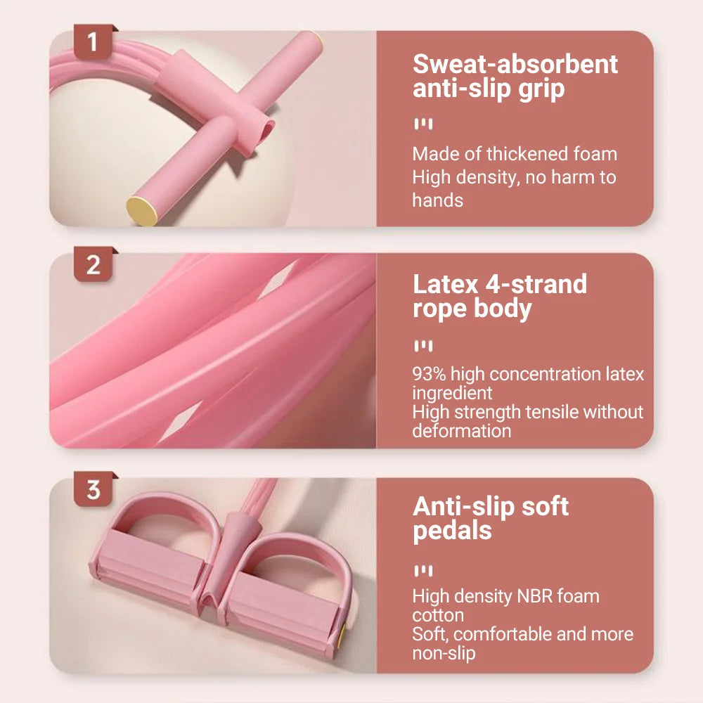 6 Tube Resistance Band Set For Full Body Home Workout