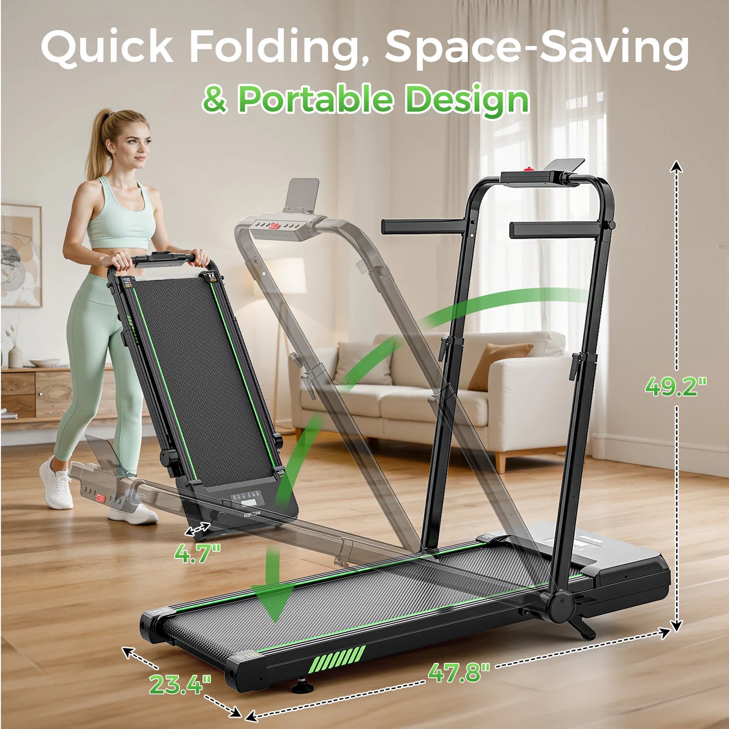 AKLUER Under Desk Walking Pad 12 Percent Auto Incline Treadmill Bluetooth App
