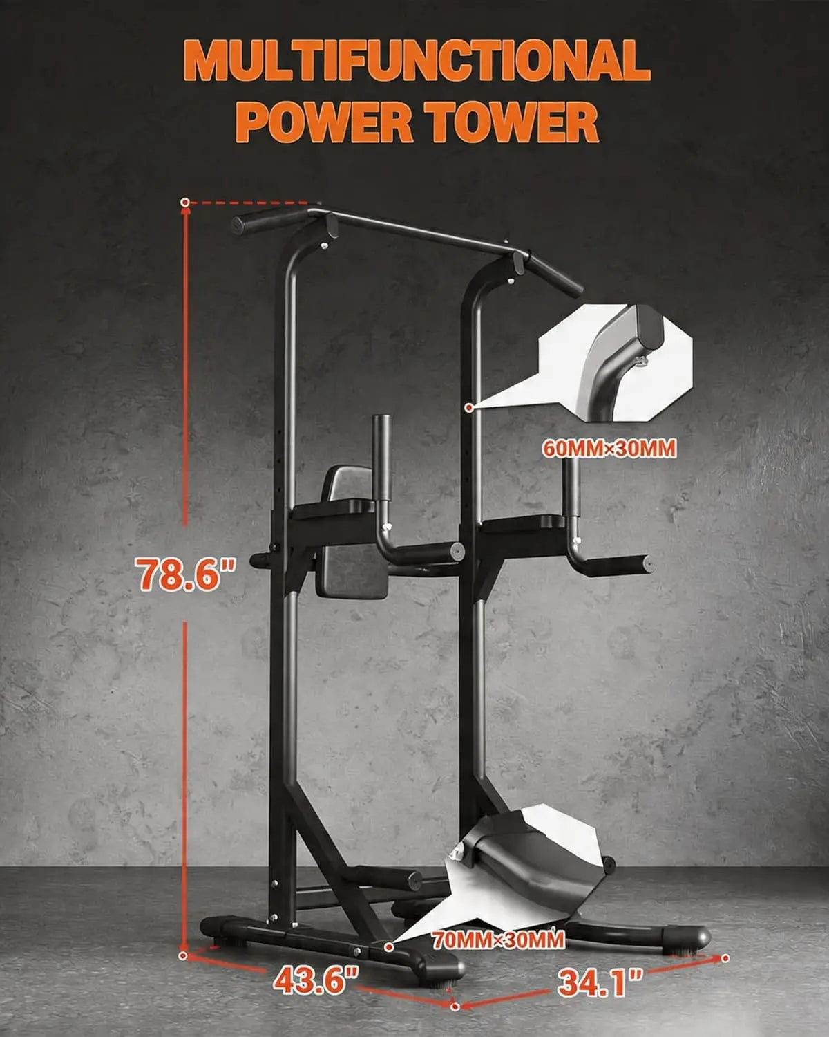HiMISS Power Tower Pull Up Bar Dip Station Strength Trainer
