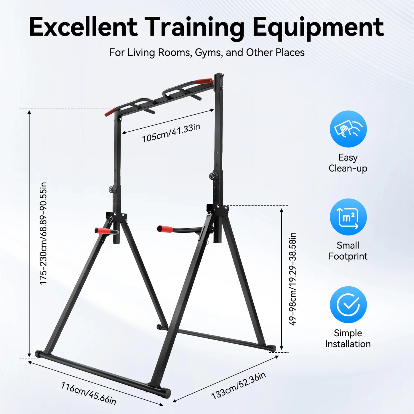 Adjustable Pull Up Bar 200kg Foldable Parallel Bars