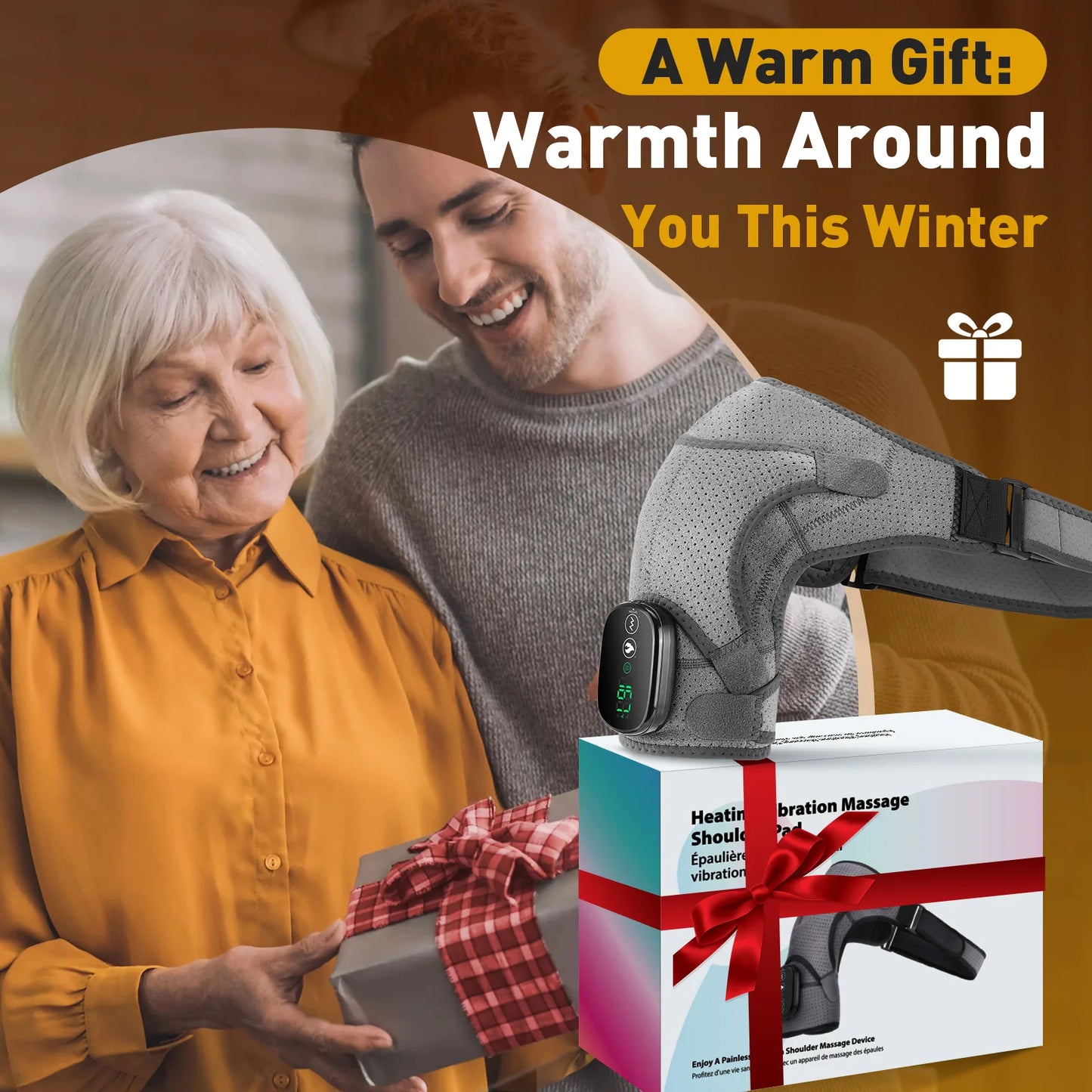 PASTSKY Electric Shoulder Heating Pad With Three-Mode Vibration Therapy Massager