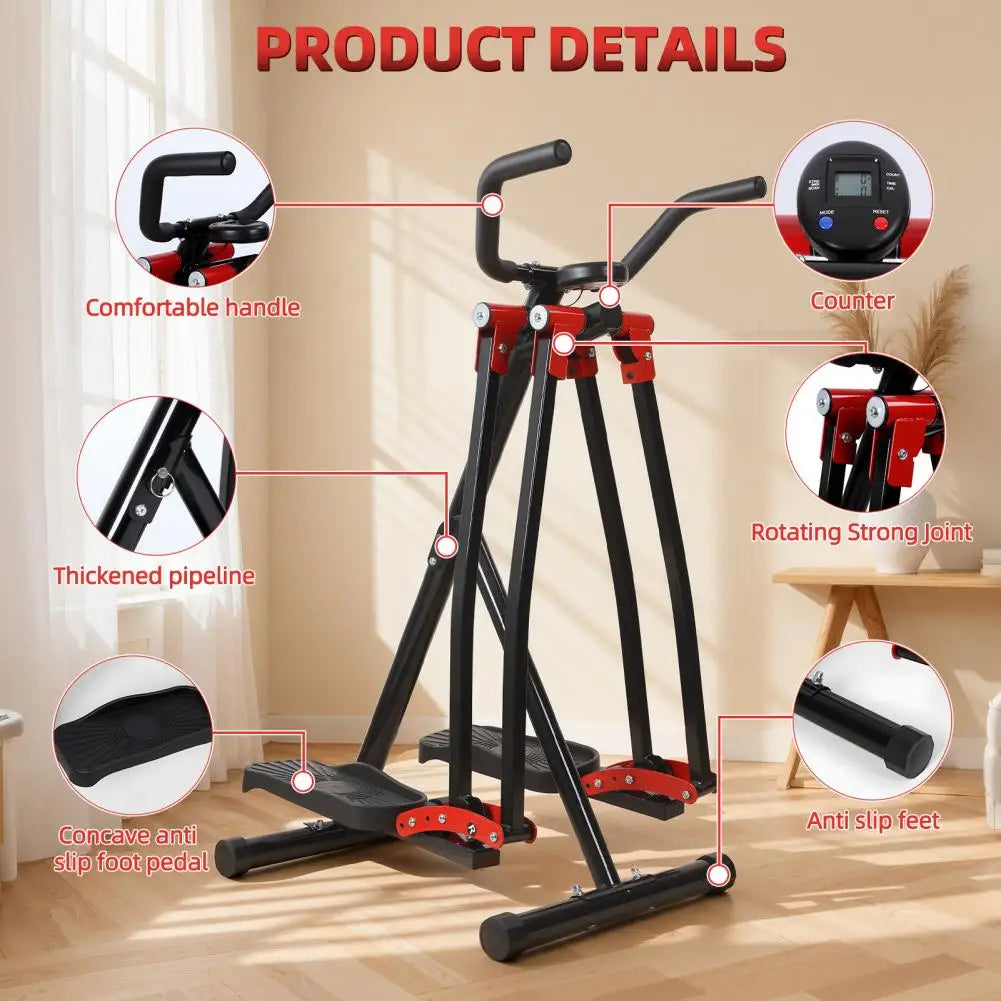 Foldable Elliptical Air Walker Cross Trainer With LCD Monitor