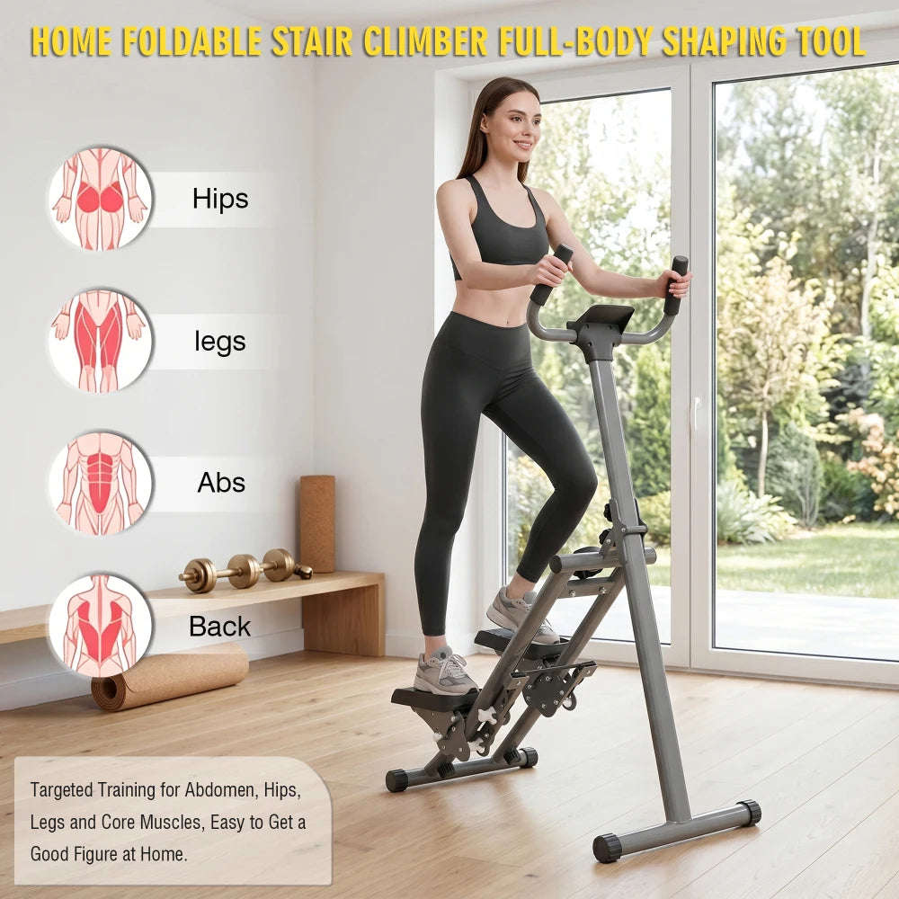 Vertical Stair Stepper With LCD Display For Full Body Cardio