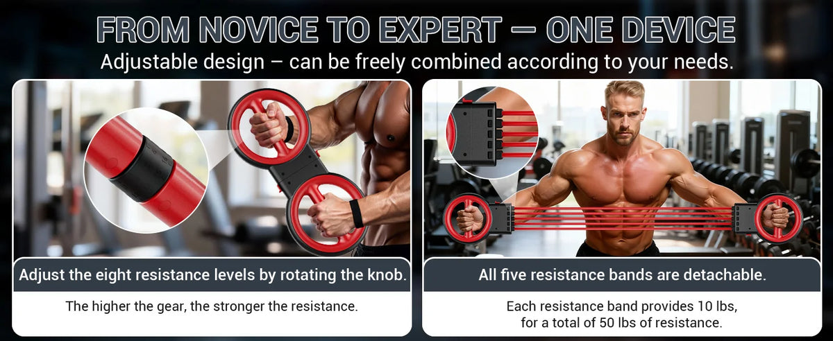 3 In 1 Upper Body Strength Trainer With Forearm Rotator