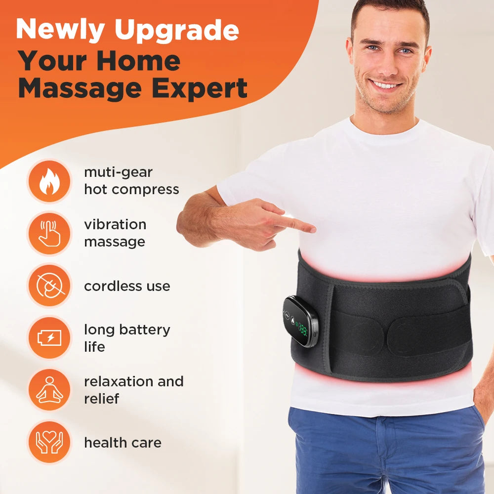 PASTSKY Electric Heating Lumbar Waist Massager With Heat And Vibration